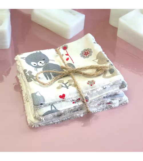 Lot de 7 lingettes lavables en éponge bambou pour enfants