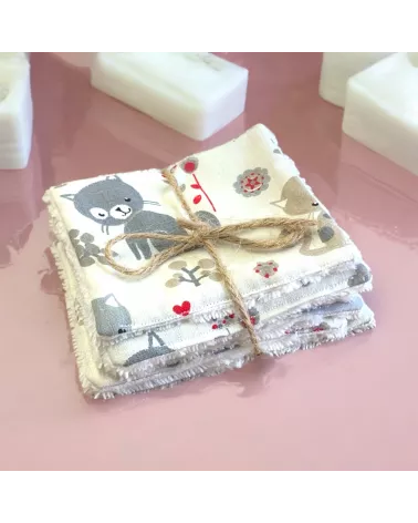 Lot de 7 lingettes lavables en éponge bambou pour enfants