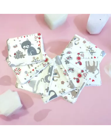 Lot de 7 lingettes lavables en éponge bambou pour enfants