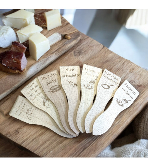 Lot de 7 spatule en bois raclette