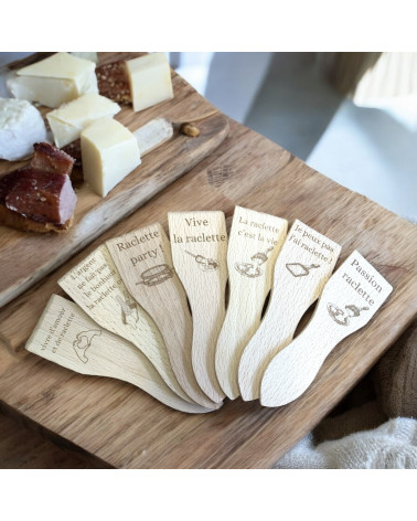 Lot de 7 spatule en bois raclette