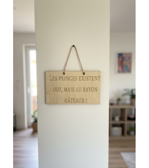 Pancarte murale en bois gravée humour pour la maison