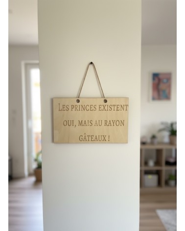 Pancarte murale en bois gravée humour pour la maison