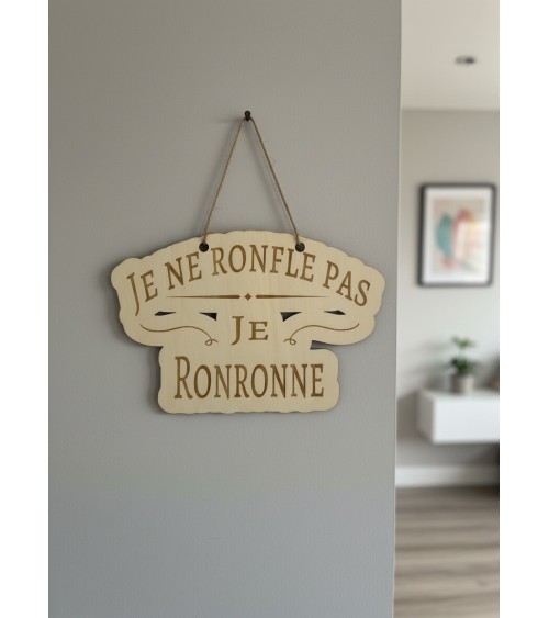 Pancarte murale en bois gravée humour chambre cadeau