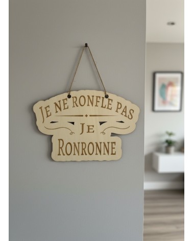 Pancarte murale en bois gravée humour chambre cadeau