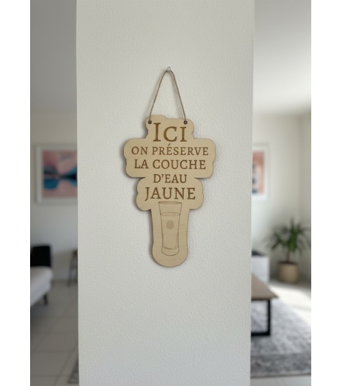 Pancarte murale en bois gravée humour apéro