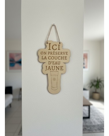 Pancarte murale en bois gravée humour apéro