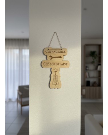Pancarte murale en bois gravée humour vin bricolage