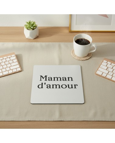 Tapis de souris bois gravé maman idée cadeau