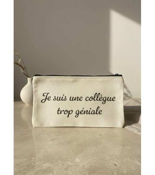 Pochette tissu flocage cadeau collègue humour