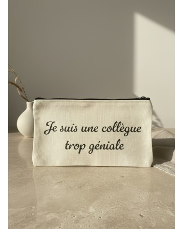 Pochette tissu flocage cadeau collègue humour