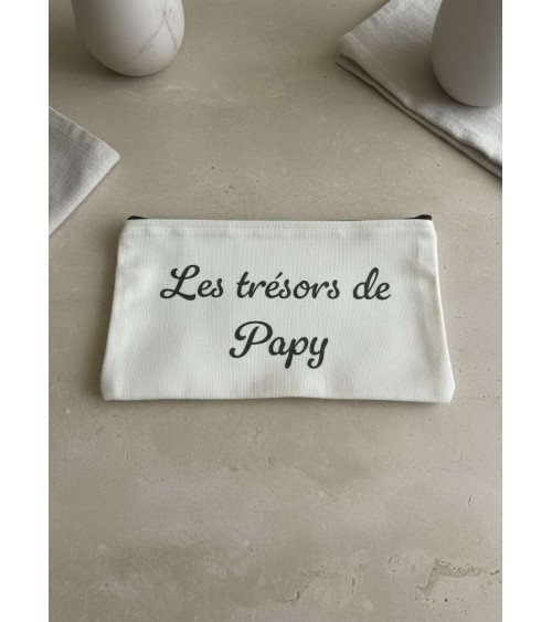 Pochette tissu flocage cadeau papy humour