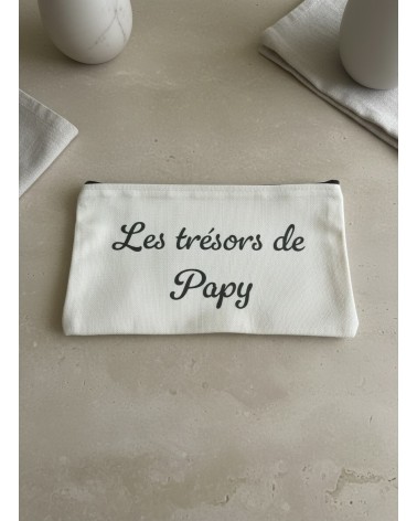 Pochette tissu flocage cadeau papy humour