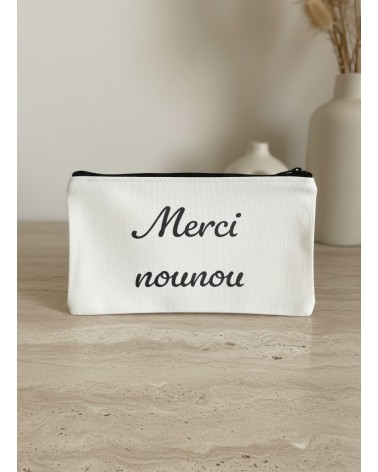 Pochette tissu flocage cadeau nounou