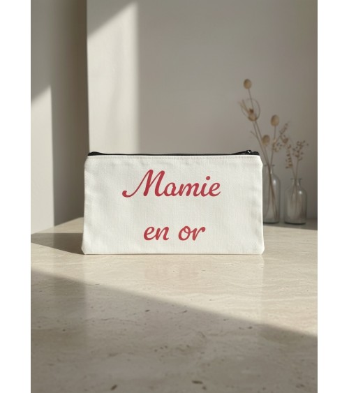 Pochette tissu flocage cadeau mamie idée cadeau