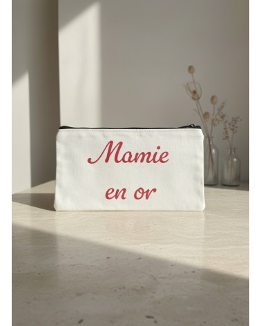 Pochette tissu flocage cadeau mamie idée cadeau