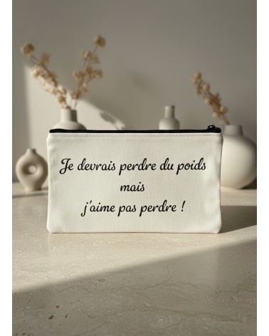 Pochette tissu flocage humour régime