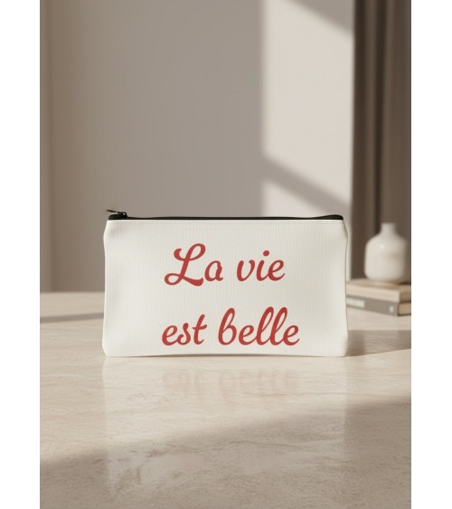 Pochette tissu flocage citation positive cadeau