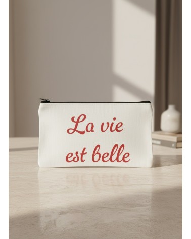Pochette tissu flocage citation positive cadeau