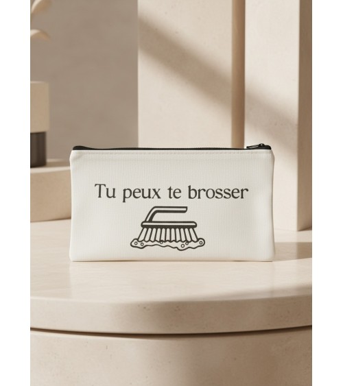 Pochette tissu flocage humour citation