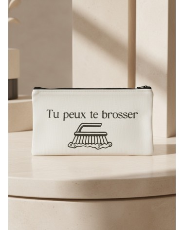 Pochette tissu flocage humour citation