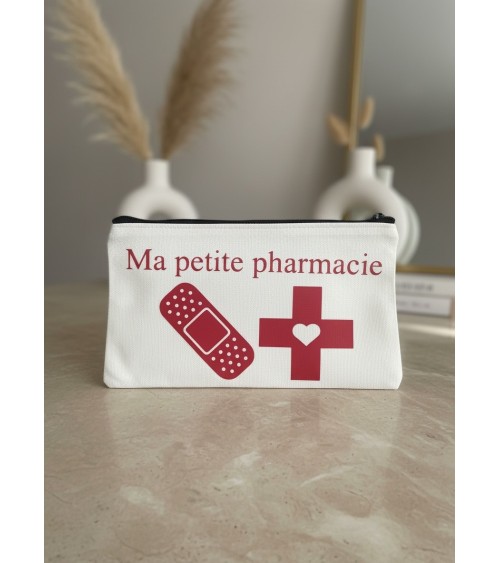 Pochette trousse tissu flocage pharmacie humour