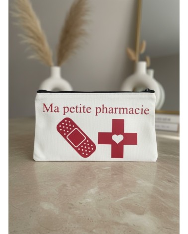 Pochette trousse tissu flocage pharmacie humour