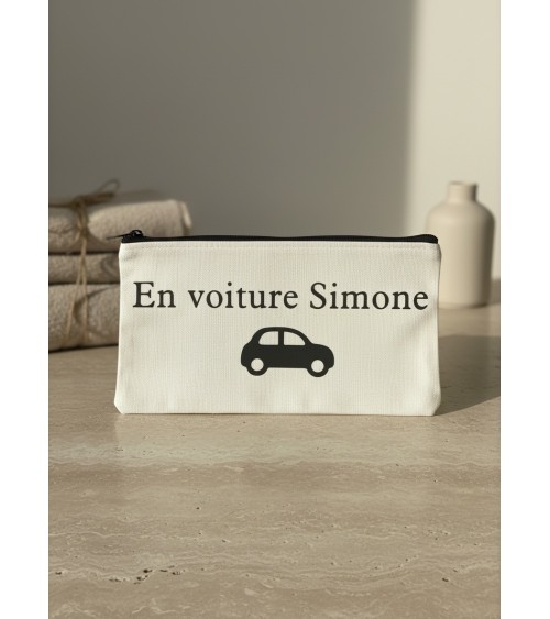 Pochette tissu flocage humour voyage cadeau