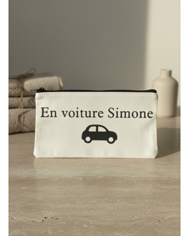 Pochette tissu flocage humour voyage cadeau