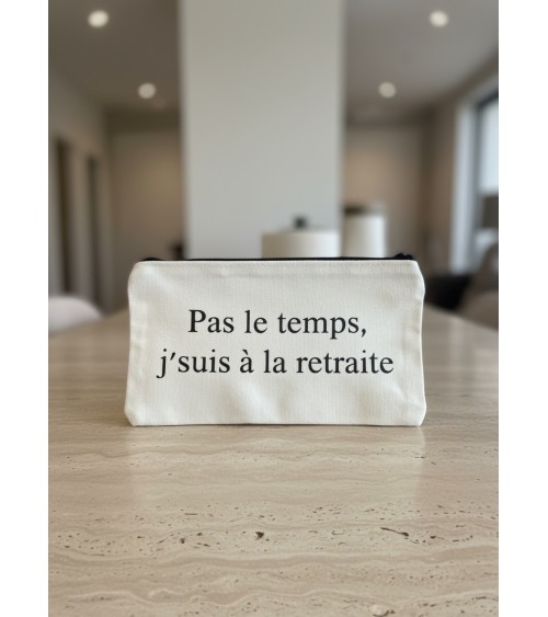 Pochette tissu flocage humour retraite cadeau