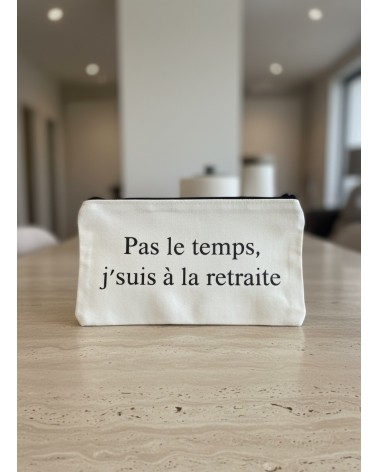 Pochette tissu flocage humour retraite cadeau