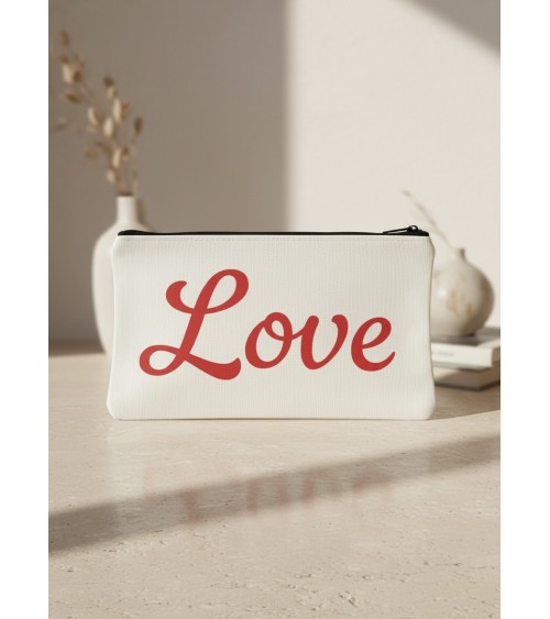 Pochette tissu flocage love cadeau Saint-Valentin
