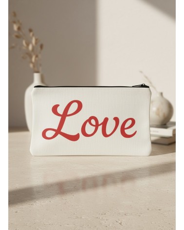 Pochette tissu flocage love cadeau Saint-Valentin