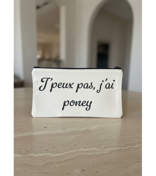 Pochette tissu flocage humour poney