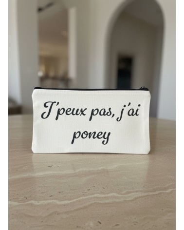 Pochette tissu flocage humour poney