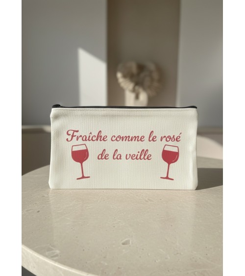 Pochette tissu flocage humour rosé apéro femme