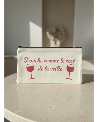 Pochette tissu flocage humour rosé apéro femme