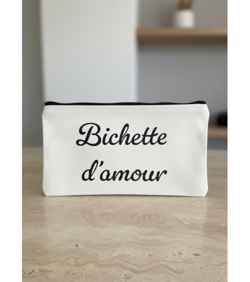 Pochette tissu flocage humour amour cadeau femme