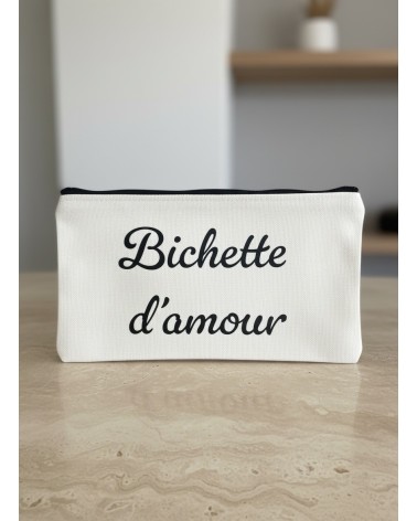 Pochette tissu flocage humour amour cadeau femme